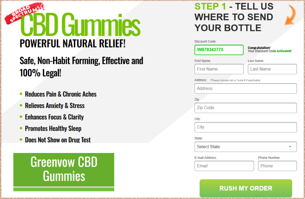 Greenvow CBD Order